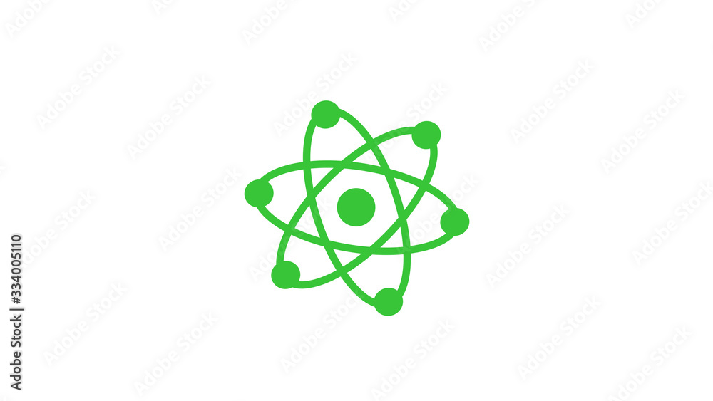 Green atom icon on white background,New atom icon Green atom icon on white background,New atom icon