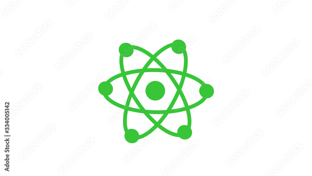 Green atom icon on white background,New atom icon Green atom icon on white background,New atom icon