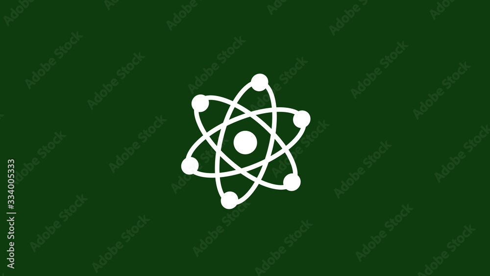 Atom icon on white background,White atom icon