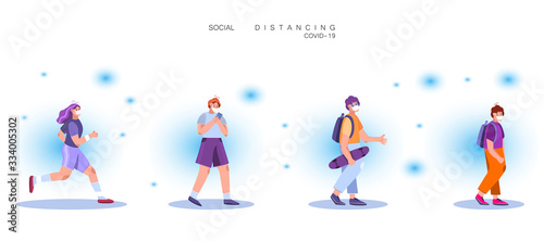 Vector online education banner with female tutor, laptop, book, pencil, chat window, bulb, paper airplane. E-learning concept with young teacher in flat style. Video courses background 