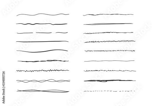 Wavy horizontal lines. 