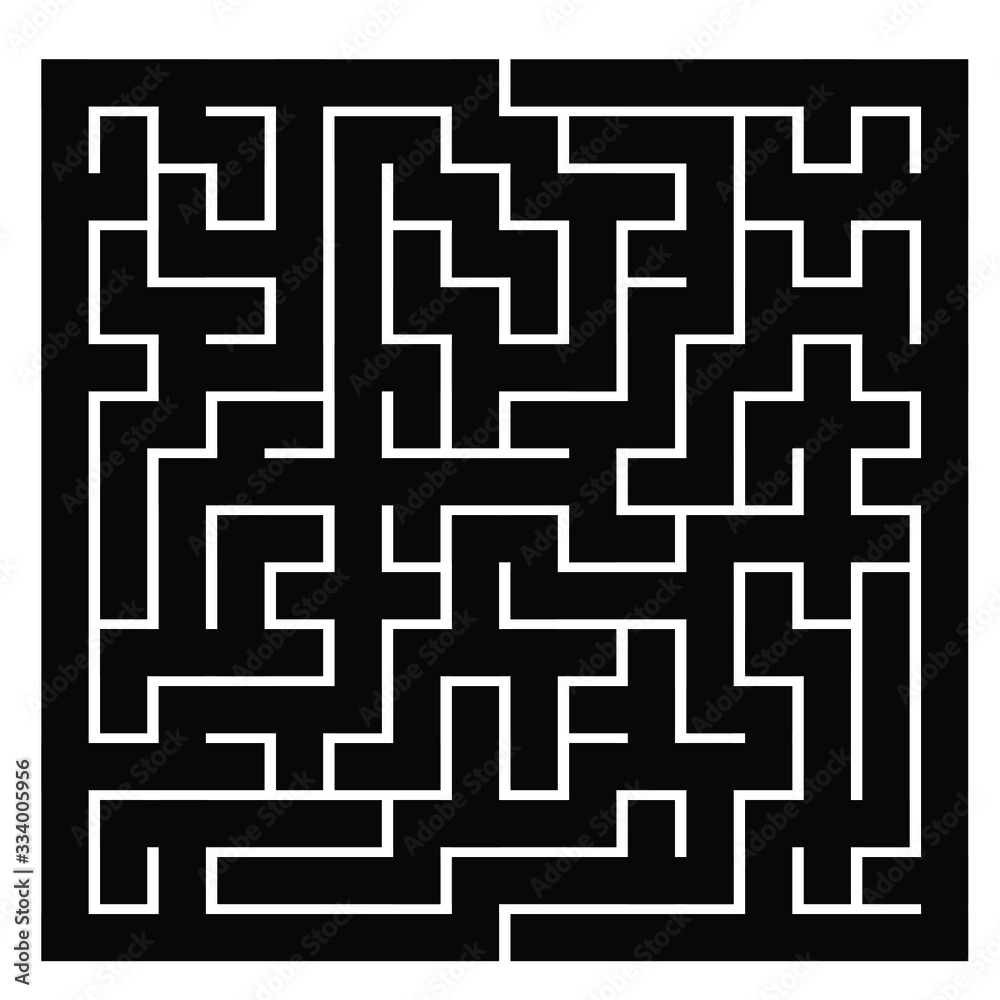15x15 rectangular maze with thin corridors and no solution