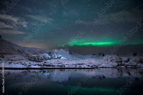 Polarlicht über dem Fjord - Lofoten © EinBlick