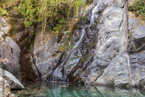 view on Bhagsunag Waterfall in Dharamshala, India