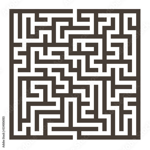 15x15 rectangular maze with brown thick walls and no solution