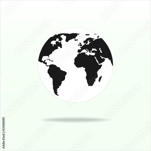 Earth. continents. planet icon. silhouette. Vector illustration