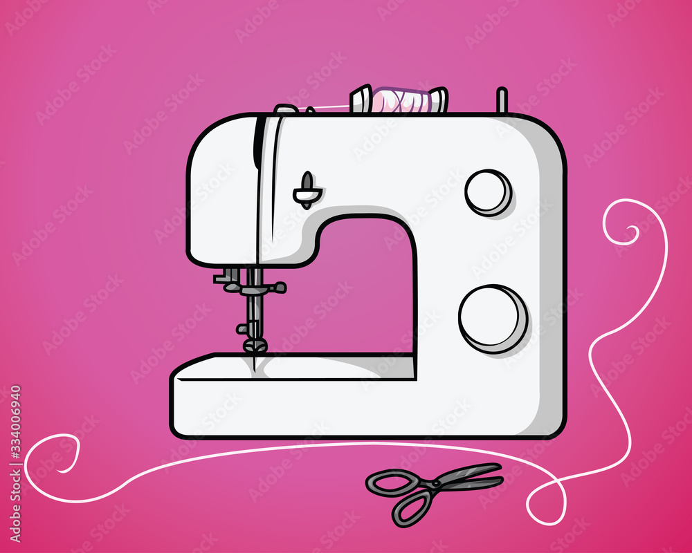 Decorative Sewing Machine Graphic Element