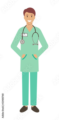 Male doctor on a white background. Medical consultation