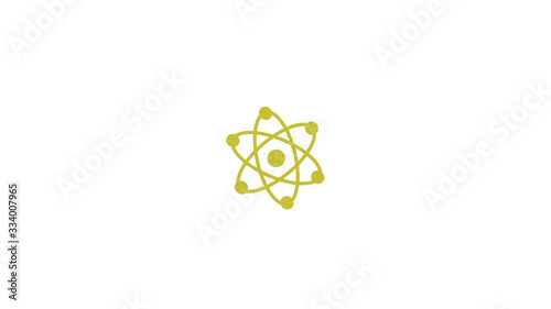 Amazing yellow atom icon,Atom icon,Atom icon on white background