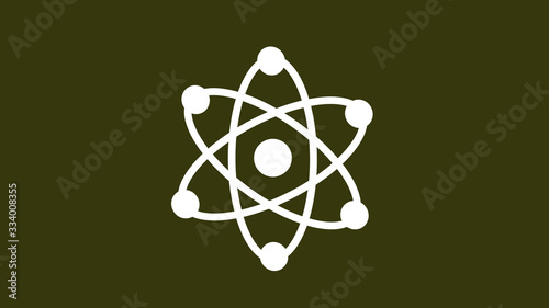 White atom icon on dark background,Atom icon,Science icon