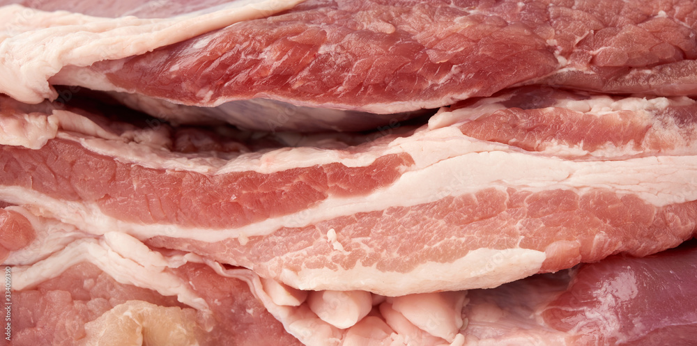 raw pork texture, tenderloin with bacon, bacon