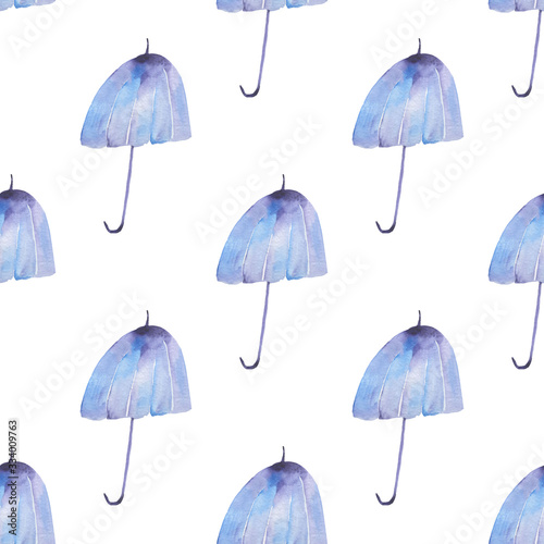 Seamless pattern with cute umbrellas. illustration.