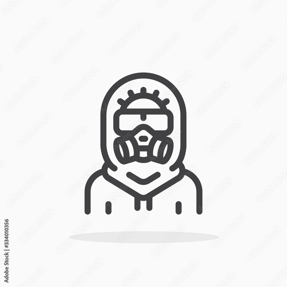 Protective suit icon in line style. Editable stroke. Protective suit icon in line style. Editable stroke.