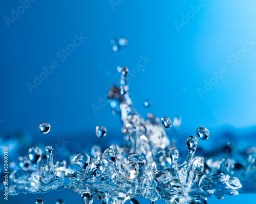 abstract drop water splash on blue background