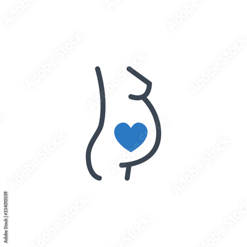 Pregnancy related vector glyph icon. Isolated on white background. Vector illustration.