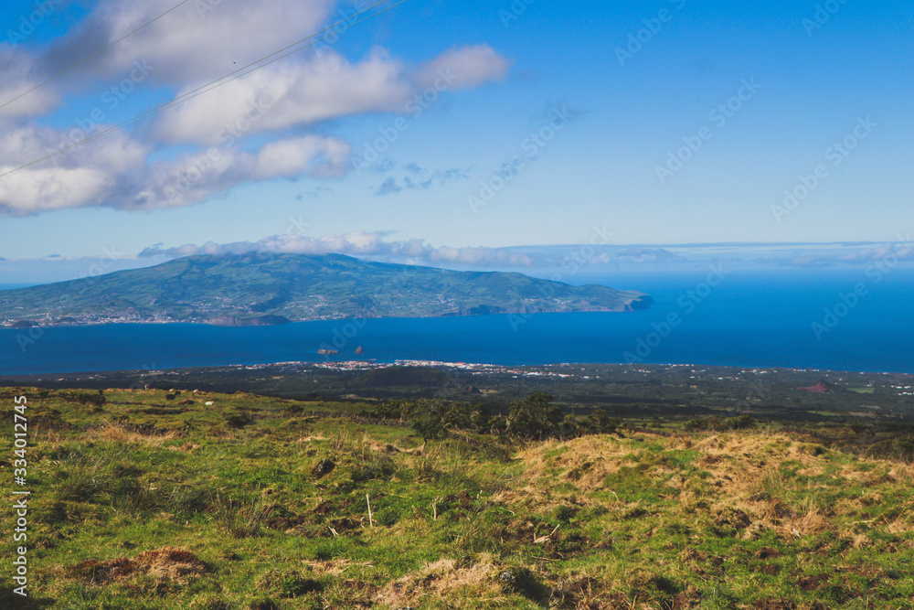 Amazing landscape panoramic view, Panoramic view, Madalena, Pico, Azores islands, Portugal. 