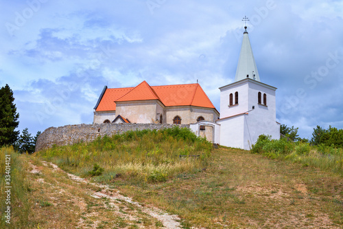 Church of Saint Michael, archangel. Situated above the Kocin - Lancar village, west of the Slovak city Piestany. Fortified Renaissance building from the 17th century. Ancient church build on the hill
