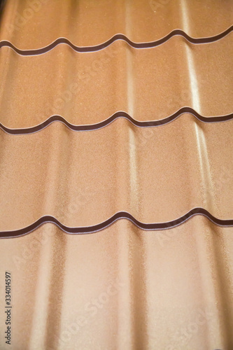 Metal tile wavy Steel velvet brown, Construction, Backgrounds, textures, design.