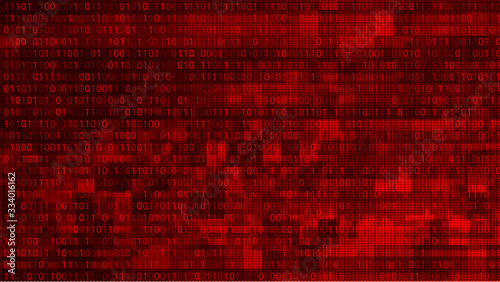 Abstract Red Background with Binary Code. Malware, or Hack Attack Concept