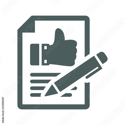 Comment Writing Icon, feedback, review submit, gray color