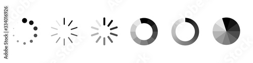 Loading process bar vector isolated elements on white backgroud. Vector loading processing signs. Process bar indicators.