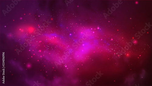 Vector cosmic illustration. Colorful space background with stars