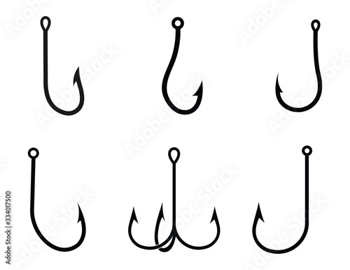 Fishing hook icon set