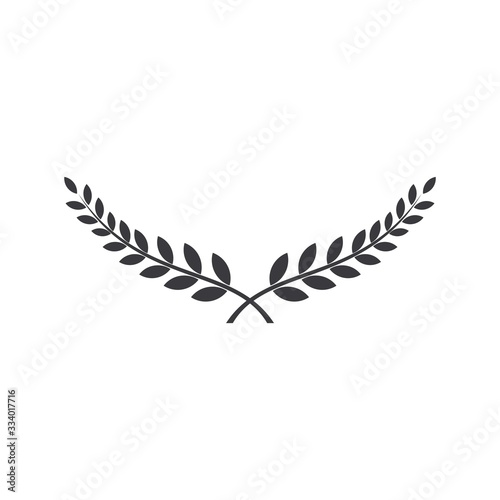 Laurel wreath vector award branch victory icon. 