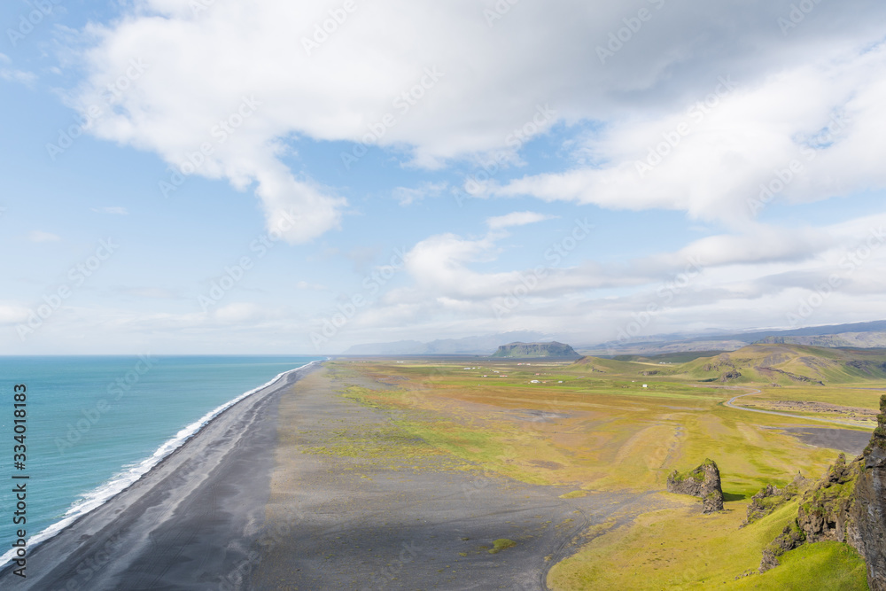 View over the coast of south Iceland