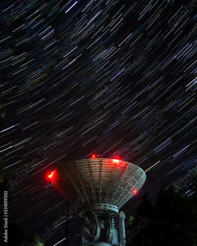 telescope and starry sky