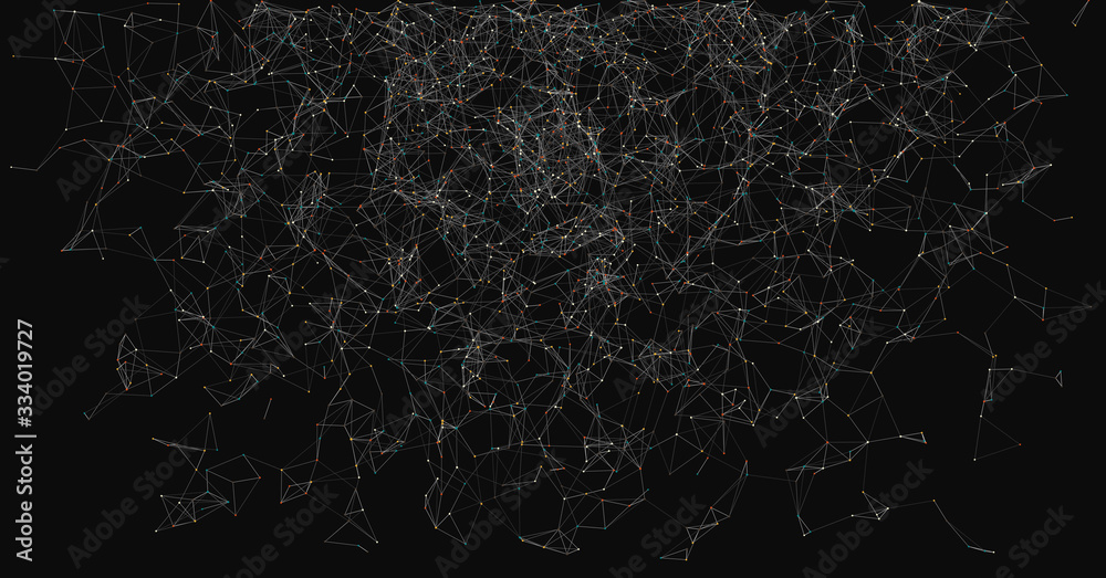 Naklejka premium Network Mesh Random Procedural Art background illustration