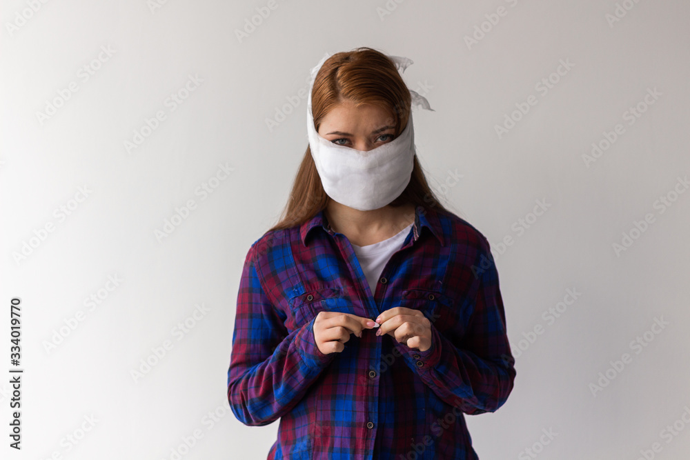 Viral mask woman wear face protection
