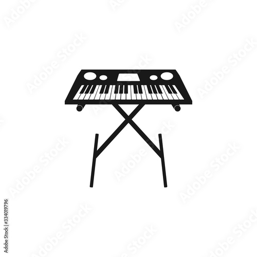 Electronic Piano keyboards icon isolated on white background. Vector illustration.