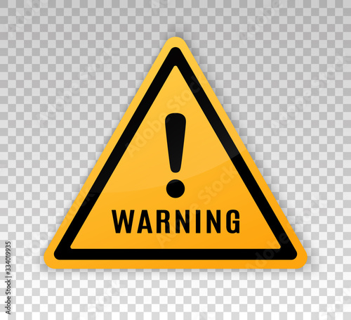 Warning caution board to attract attention. Triangle frame. Alert icon. Danger sign. Exclamation mark. Precaution message on banner. Concept caution dangerous areas. Vector text danger. Clipart hazard
