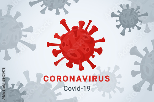 Coronavirus vector illustration background abstract. Corona virus Covid-19 pandemic Poster design template.