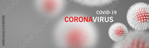 Image of flu COVID-19 virus cell. Coronavirus Covid 19 outbreak influenza background. photo