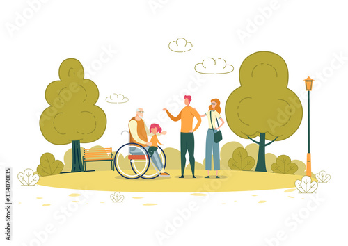 Walk in Fresh Air with Paralyzed Grandfather.