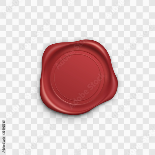 red stamp. Wax seal. Retro label. Quality garantee label. Vector illustration
