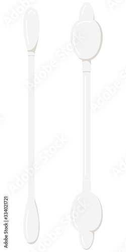 Cotton buds icon set isolated on white background.