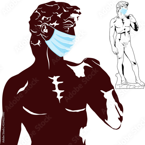 David in medical mask