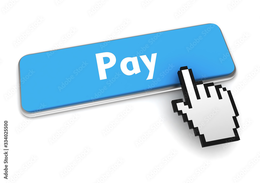 pay push button concept 3d illustration pay push button concept 3d illustration