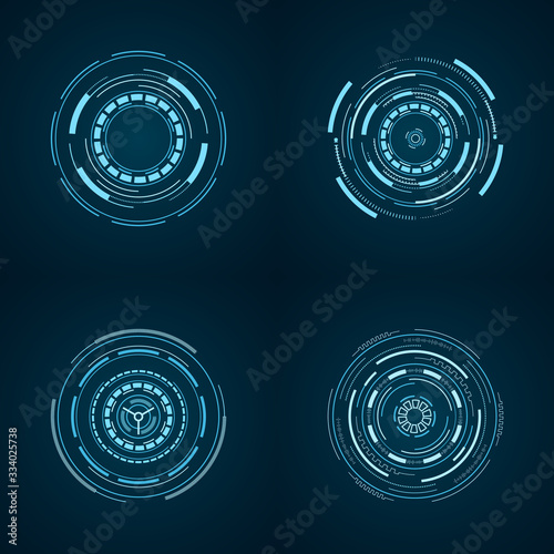 Hud futuristic element. Hi-tech user interface. Abstract virtual target. Vector illustration