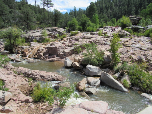 Quadro em tela View of Ellison Creek seen on the Water Wheel Falls hiking trail in Payson, Ariz