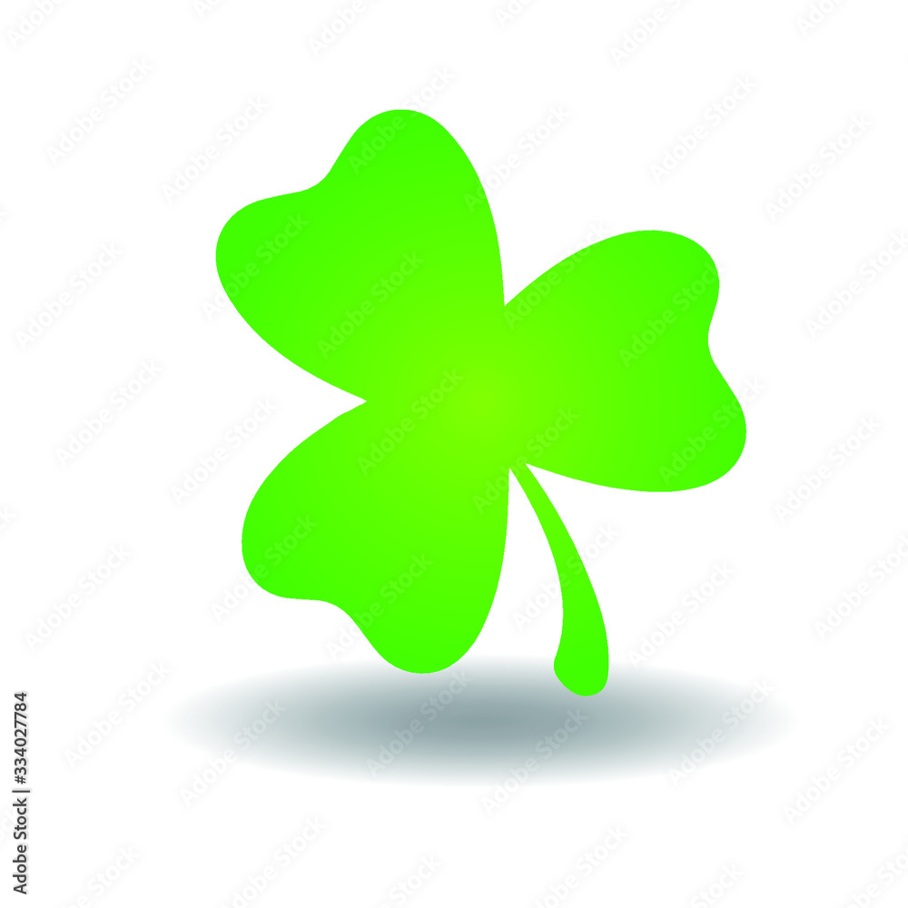 Green shamrock clover vector icon. St Patrick day symbol, leprechaun leaf sign. Shamrock clover isolated, flat decorative element. Logo illustration. Green shamrock clover vector icon. St Patrick day symbol, leprechaun leaf sign. Shamrock clover isolated, flat decorative element. Logo illustration.