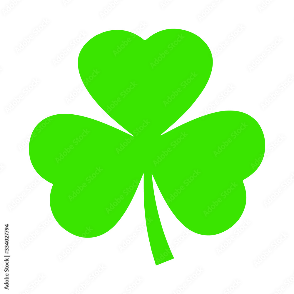 Green shamrock clover vector icon. St Patrick day symbol, leprechaun leaf sign. Shamrock clover isolated, flat decorative element. Logo illustration. Green shamrock clover vector icon. St Patrick day symbol, leprechaun leaf sign. Shamrock clover isolated, flat decorative element. Logo illustration.
