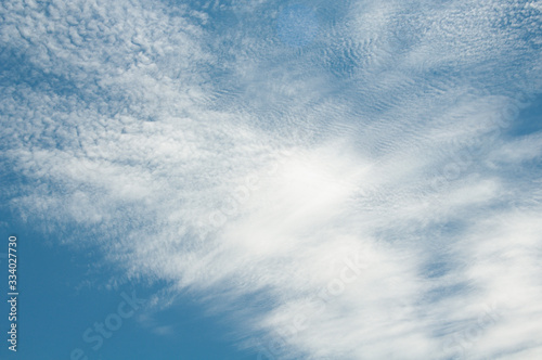 Beauty white cloud and clear blue sky in sunny day texture background photo