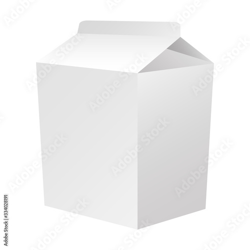 Milk or juice carton package isolated on a background. Clean empty carton one liter for new design. White pack vector illustration. Realistic template.