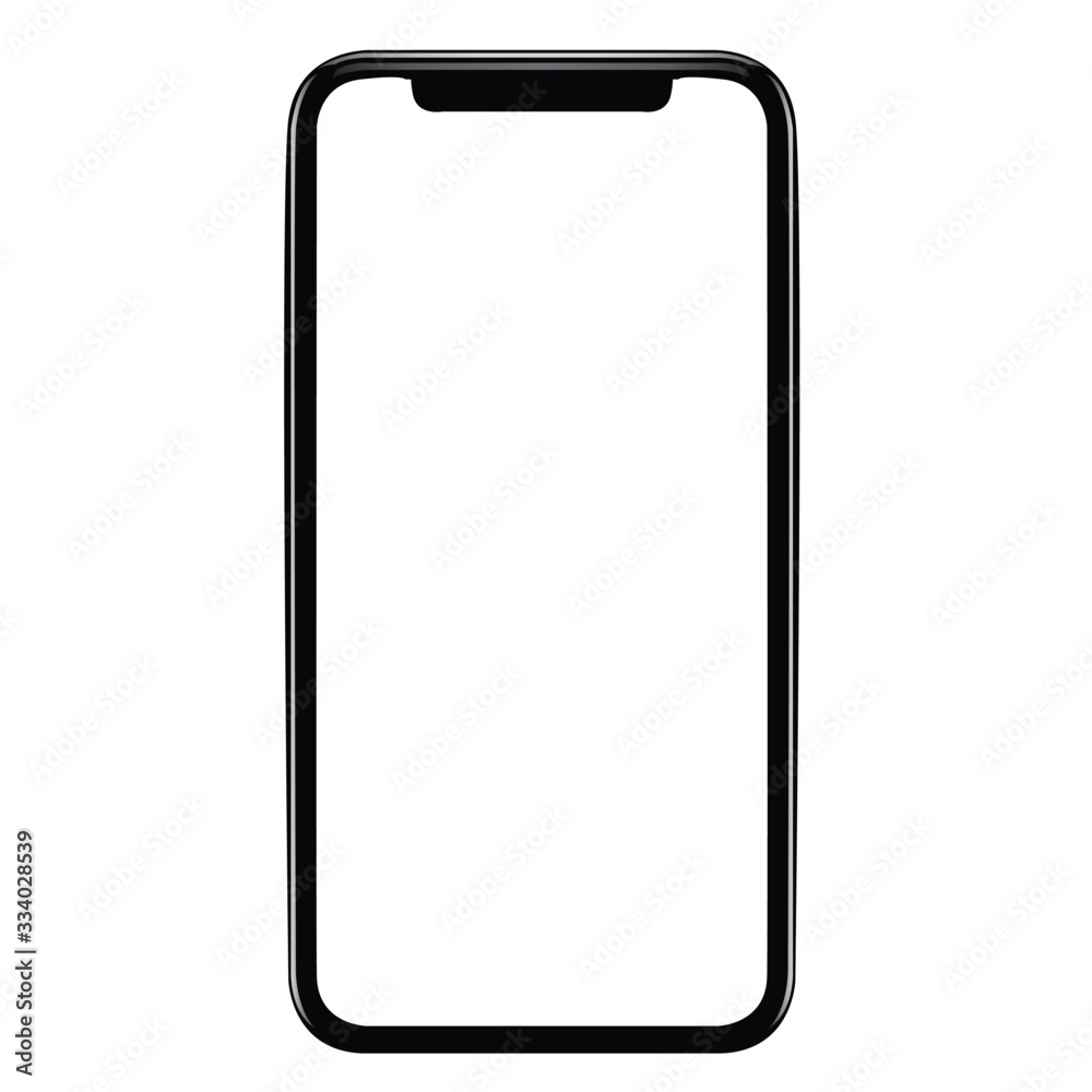 Iphone Empty Frame Vector Smartphone frameless iphoneX mockup. Studio shot of Smartphone iPhone ...