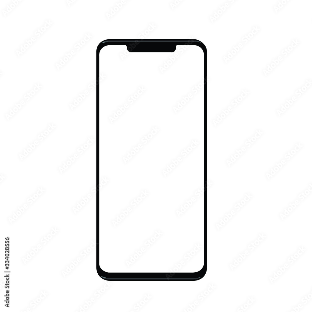 Smartphone with a blank screen lying on a flat surface. High Resolution Vector illustration of responsive web design ,app, template site,The shape of a modern mobile phone Designed New black frameless Smartphone with a blank screen lying on a flat surface. High Resolution Vector illustration of responsive web design ,app, template site,The shape of a modern mobile phone Designed New black frameless
