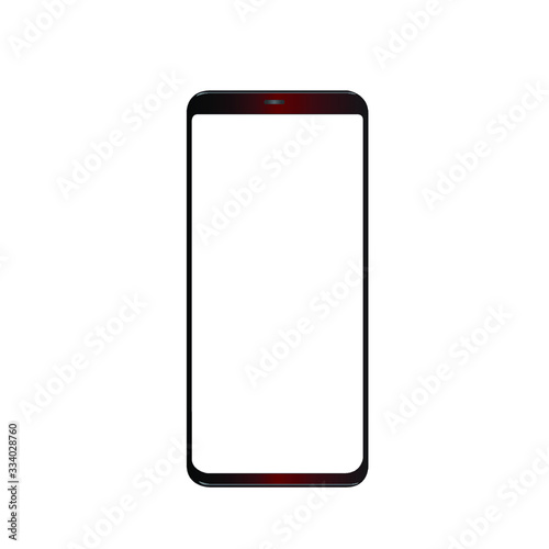 smartphone iphone with blank screen and modern frameless design in two rotated perspective positions - isolated on white background 